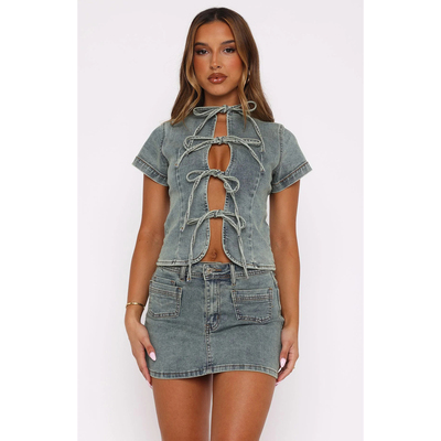 外贸原单WF Kayla美式复古辣妹风百搭显瘦包臀牛仔半身裙C11 1241