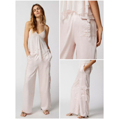 珍珠绸缎工装 醋酸裂纹厚实加长裤 阔腿裤 长裤 直筒裤 外贸原单UO原D