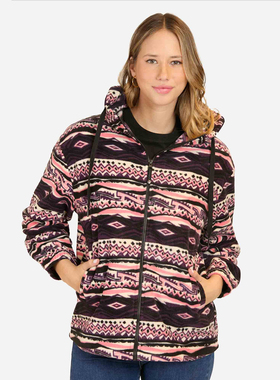 外贸原单Mau*i and sons紫色拼色复古图案休闲宽松抓绒卫衣1706