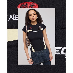 短款 外贸原单Neo vision速度空间短袖 T恤辣妹圆领修身 3132 上衣A6