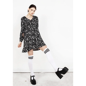 迷你连衣裙不过膝裙 外贸原单Dis turbia魔法城堡暗黑哥特 膝上裙