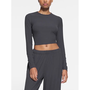 T恤 舒适圆领休闲长袖 1826 MS莫代尔上衣柔软大弹力修身 卡戴珊SKI