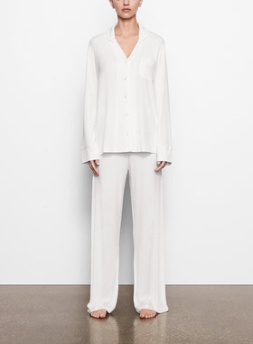 卡戴珊SKI*MS莫代尔柔软大弹力舒适休闲白色家居服睡衣套装 1823