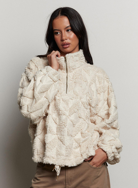 外贸原单Bil*labong一切皆梦半拉链摇粒绒泰迪熊羊羔绒A12 1880