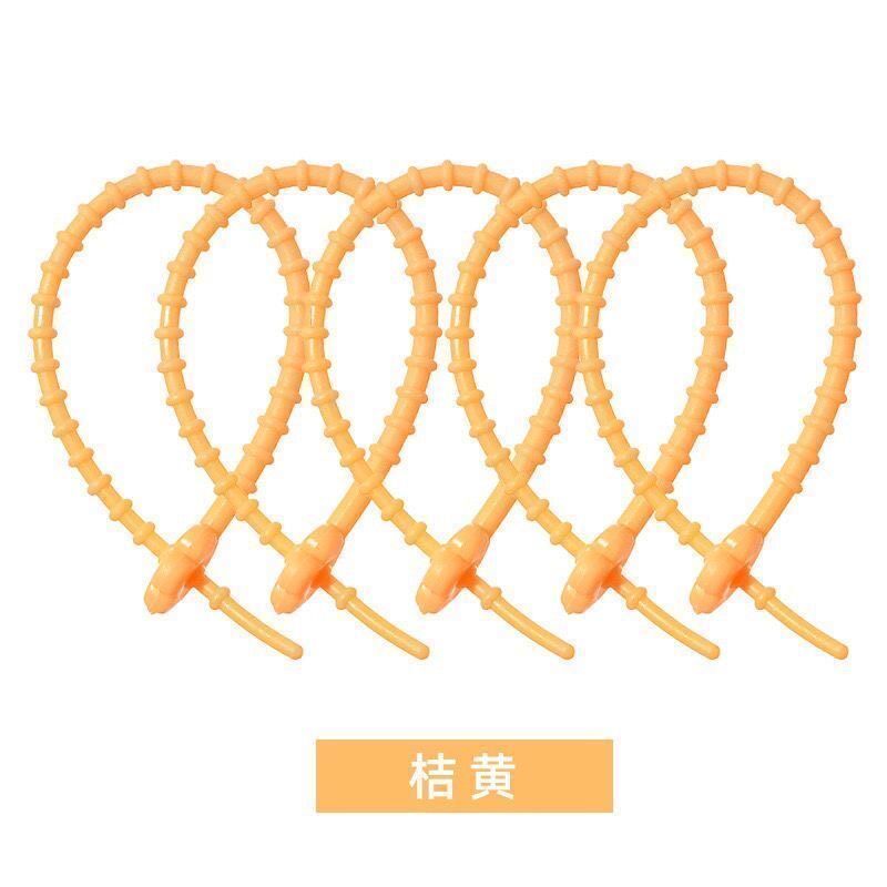 硅胶扎带数据线收纳整理r绕线器DIY钥匙扣饰品挂件彩色挂绳理线器