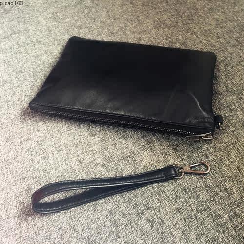 绵羊皮手拿包红花银桦手工信封包
