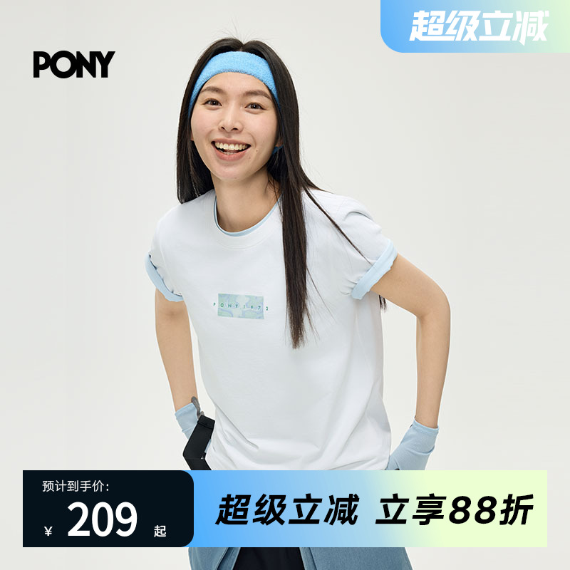 PONY波尼1972夏季新款女子索罗娜户外运动T恤亲肤短袖252W2AT02
