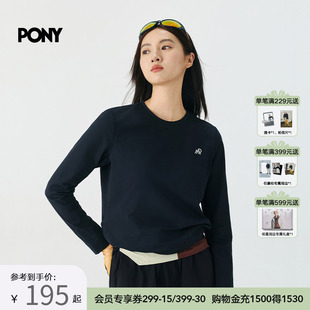 PONY1972女士运动长袖 新款 经典 圆领7A抗菌卫衣253W2BT48 2025秋季