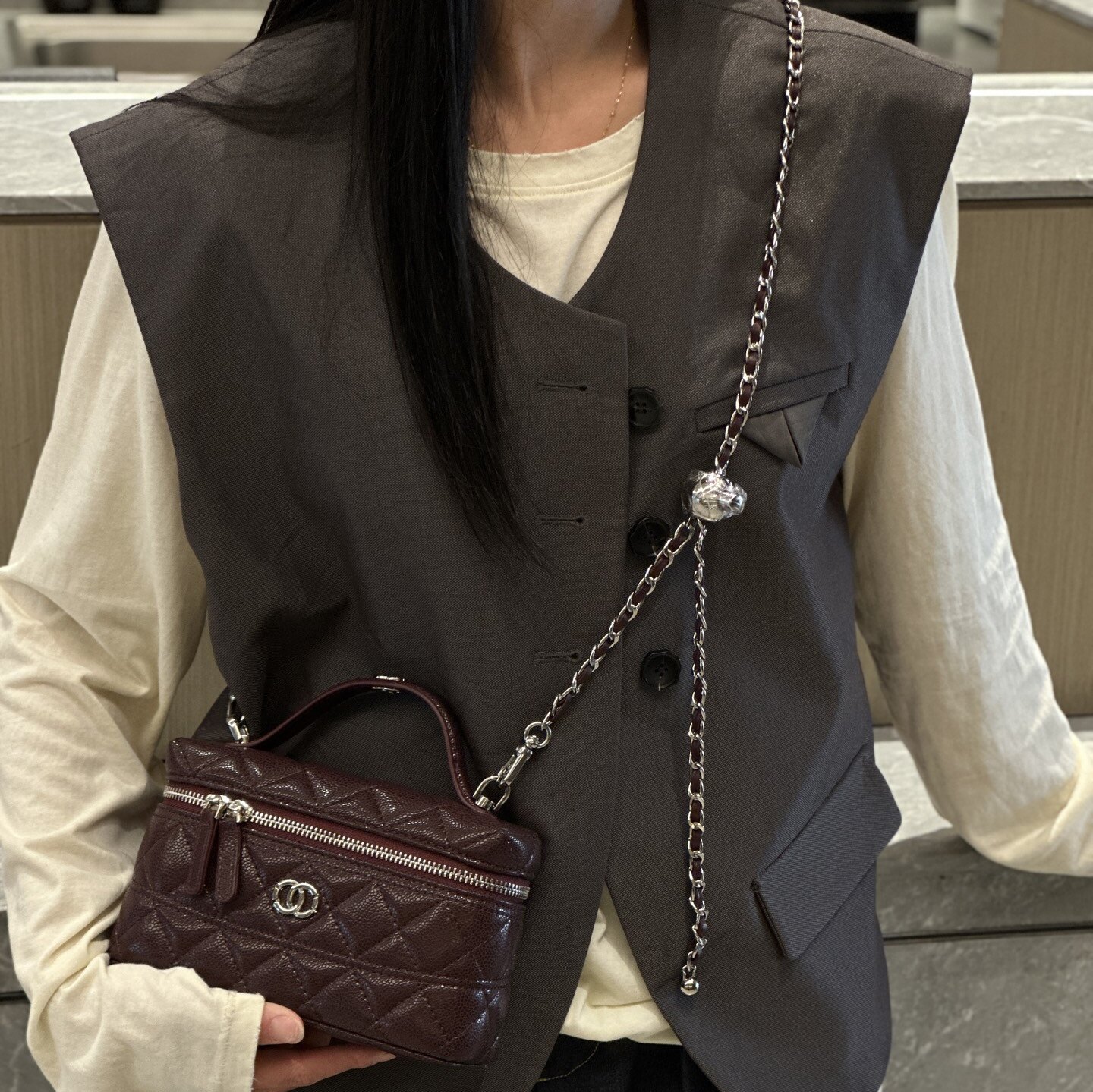 2026新款女包甜美韩系小香风薄盒子链条包单肩斜挎包手提小款女包