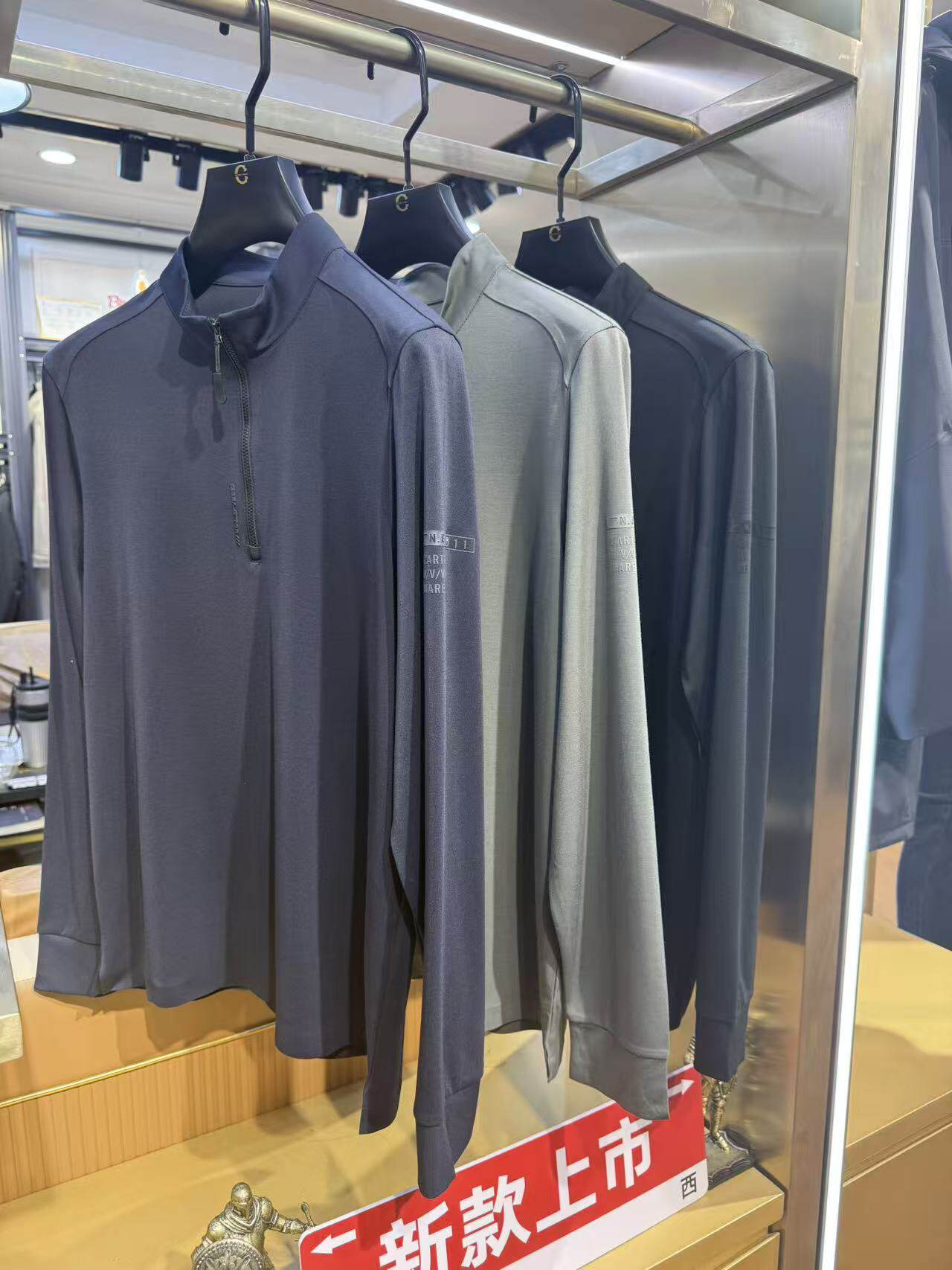 秀而高端2026秋冬新款男士半拉链新商务运动休闲长袖T恤百搭休闲