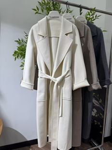 2025秋冬新款 领100山羊绒外套高级感百搭宽松气质 米白色西装