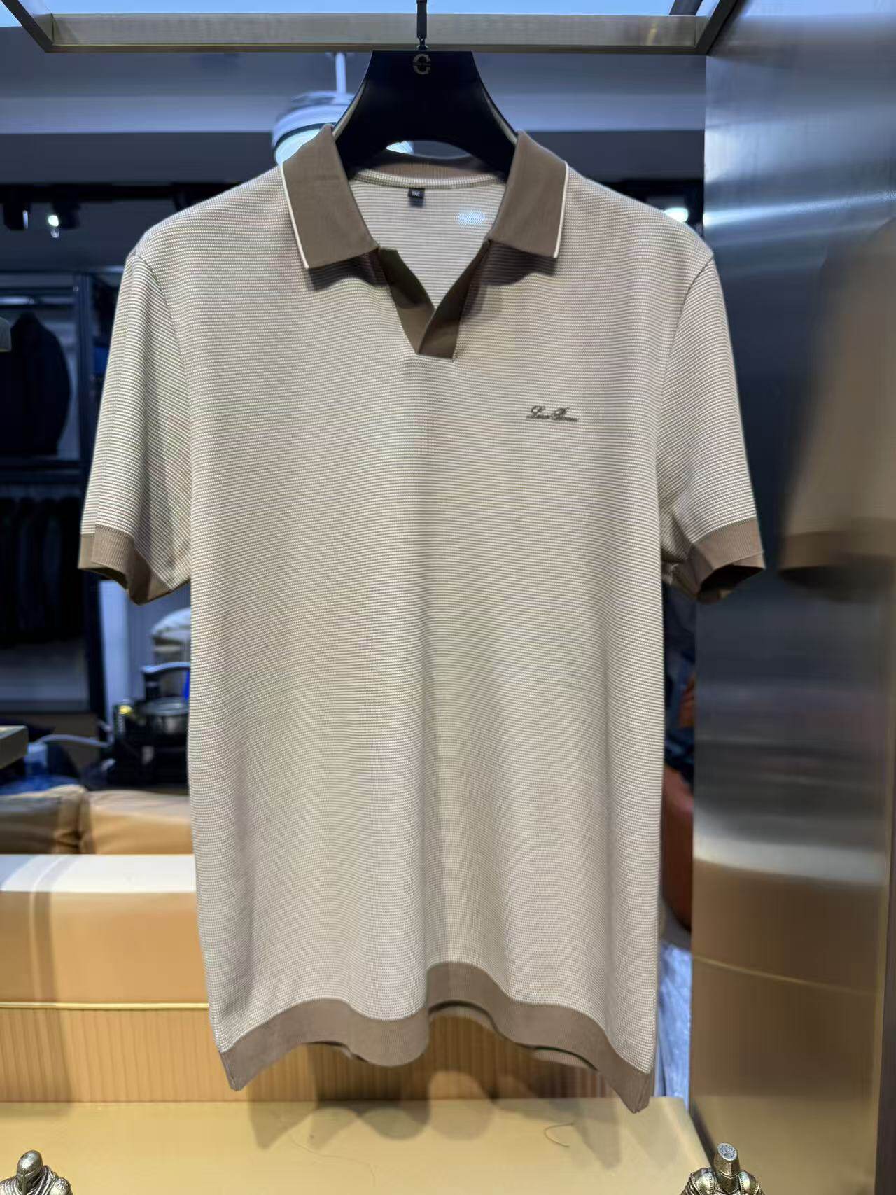 秀而高端2026早春新款男士新休闲商务翻领短袖T恤时尚百搭上衣男