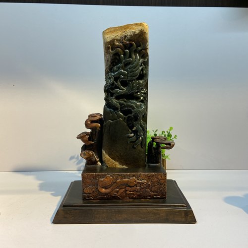 析木河磨龙摆件原皮源头产地