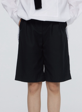 MEST春夏新品直筒宽松五分裤假口袋设计多色休闲通勤百搭女生西裤