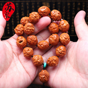 橄榄核手串1.8恶僧手持精品核雕文玩手把件儿手工雕刻手链男女款