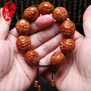 铁核橄榄核手串22大籽无相佛精品核雕文玩手把件手工雕刻手链男女