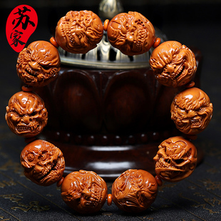 橄榄核手串大籽恶僧向死而生精品铁核雕文玩把件手工雕刻手链男女