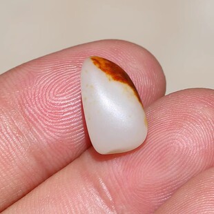 【小胡子玉器】和田玉 籽料 枣红皮 白玉 原石 戒面