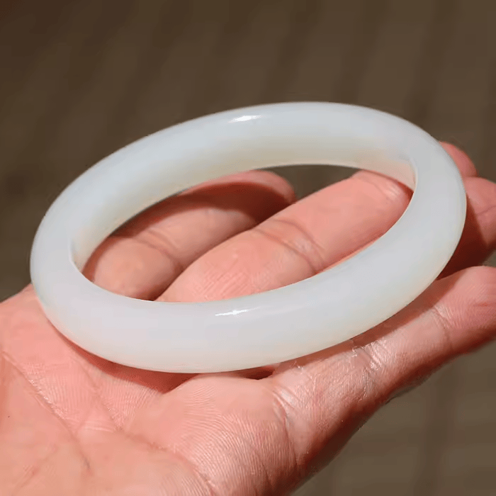 【小胡子玉器】和田玉 于田料 羊脂玉 60mm 手镯