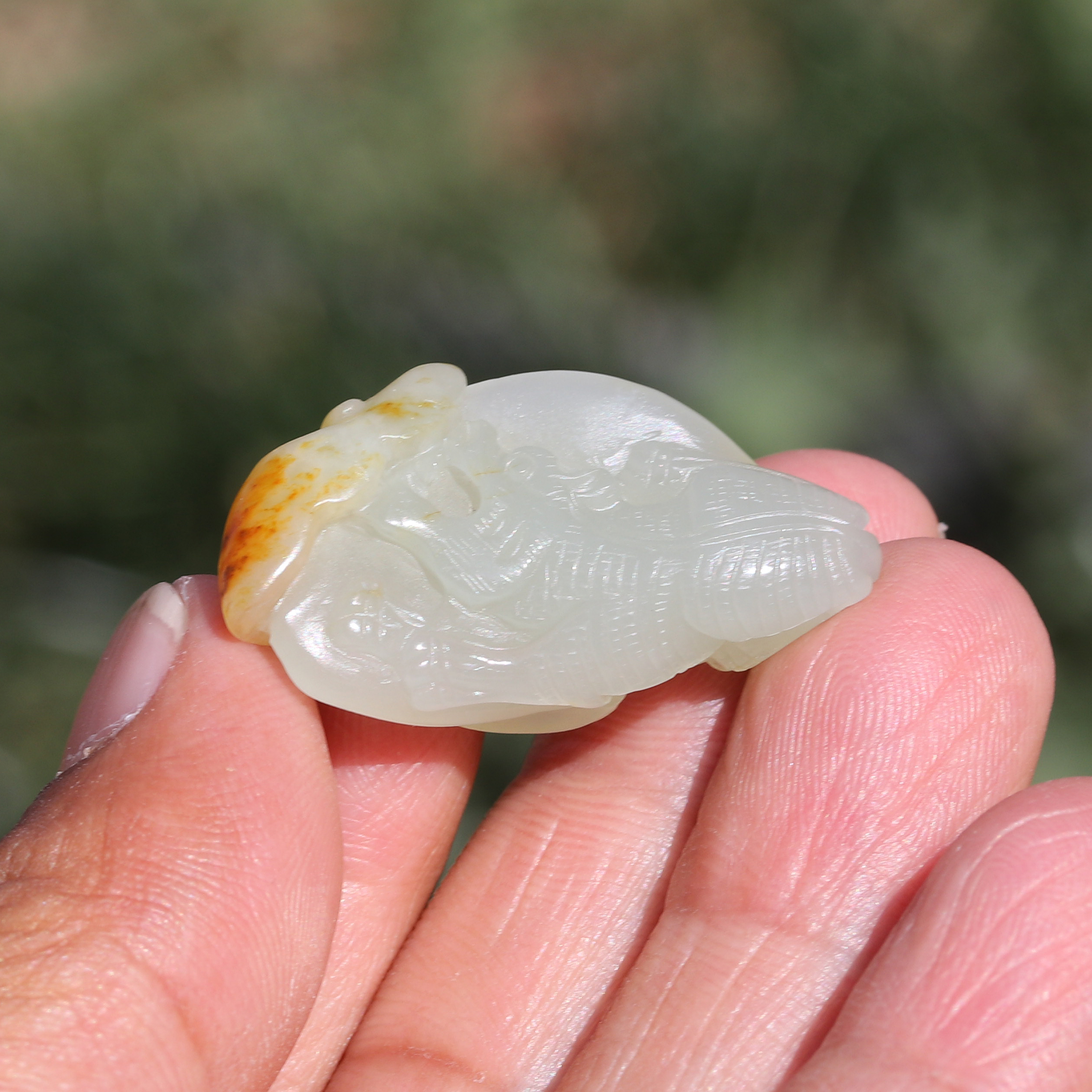 【小胡子玉器】和田玉 籽料 洒金皮 高青白 生肖虎