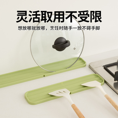 硅胶锅盖垫厨房灶台窄边砧板防滑收纳垫耐高温调料瓶置物垫沥水垫