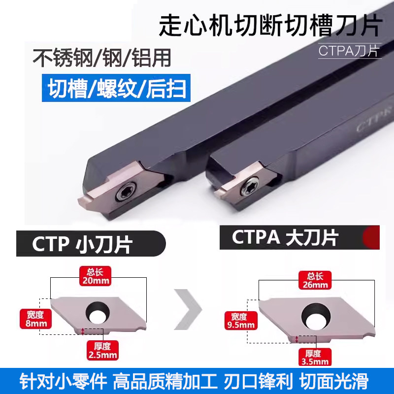 走心机数控刀片切槽切断割槽刀杆刀粒CTPA/20FRN平口斜口螺纹后扫,五金/工具,数控刀片/刀粒,淘宝优惠券,粉丝福利购,淘宝优惠卷