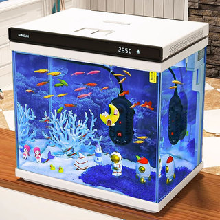 森森鱼缸小型客厅2023新款生态超白缸玻璃家用桌面水族箱懒人养鱼