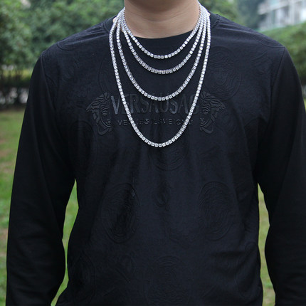 嘻哈项链潮牌欧美高品质保色AAA5mm  锆石项链TennisBallNecklace