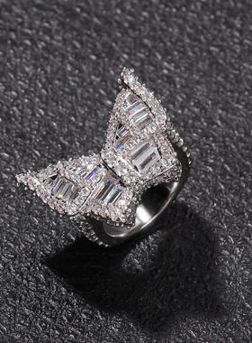 欧美风微镶夸张蝴蝶戒指新款潮流