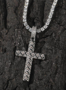 情侣锆石十字架嘻哈小众