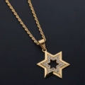 Gold-Plated Diamond-Encrusted Six-Pointed Star