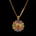 Golden Colored Diamond+3Mm*24Inch Steel Cuban Chain