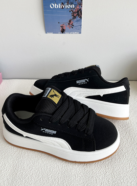 面包鞋女款黑色鞋子女鞋冬季加厚新款流行学生增高休闲板鞋男情侣