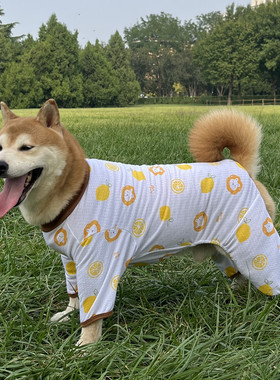 夏季宠物服装狗狗防晒四脚衣打底衫防掉毛中大型犬狗衣服柴犬秋田