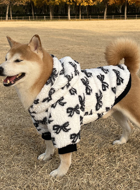 狗狗衣服秋冬季加厚保暖柴犬金毛萨摩拉布拉多中大型犬连帽卫衣