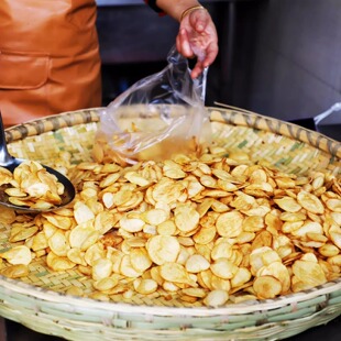 苏州美食特产原味茨菇片葑门横街水八仙油炸慈姑脆片代买短保
