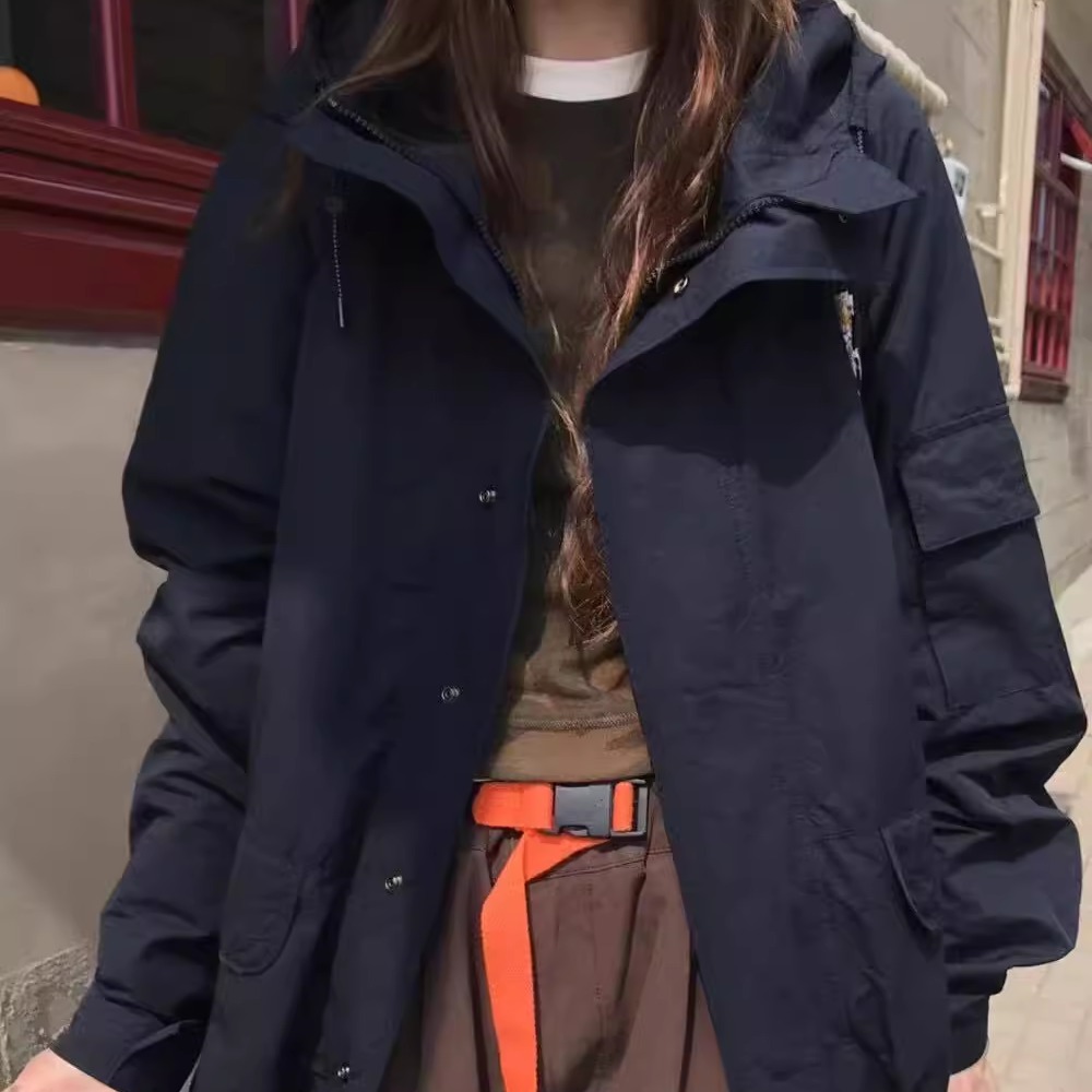 San Francisco连帽百搭时尚休闲职场风百搭中长款风衣外套上衣女