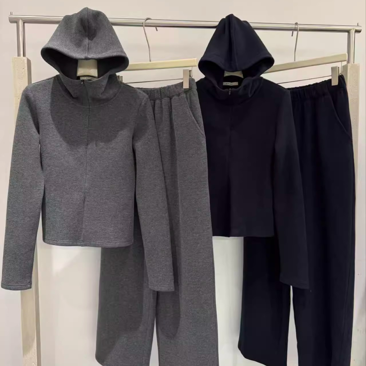ATStudios秋冬软糯海藻绒简约连帽显瘦卫衣休闲百搭运动卫裤套装