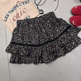 短裤裙JVVSISTER夏天时尚甜美舒适纯棉腰果花色短裙裤百搭显腿长