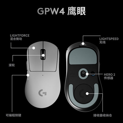 罗技无线游戏鼠标GPW4鹰眼