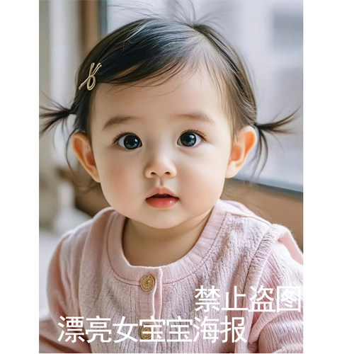 宝宝海报可爱早教婴儿画像萌娃孕妇胎教男宝宝男童女童卧室墙贴画