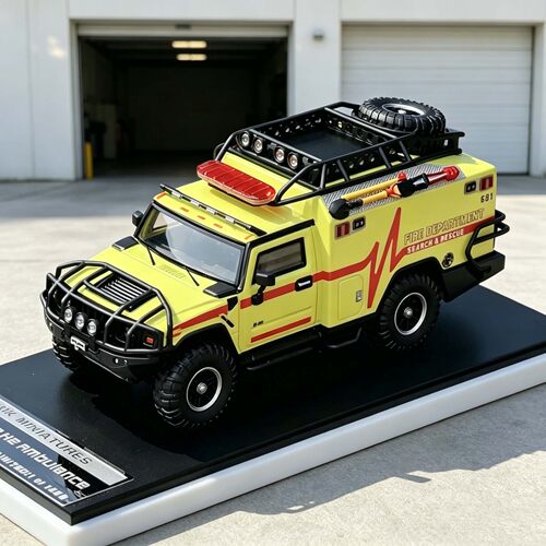 MK Miniatures 1:64 悍马H2变形金刚救护车  合金车模 展会限定款