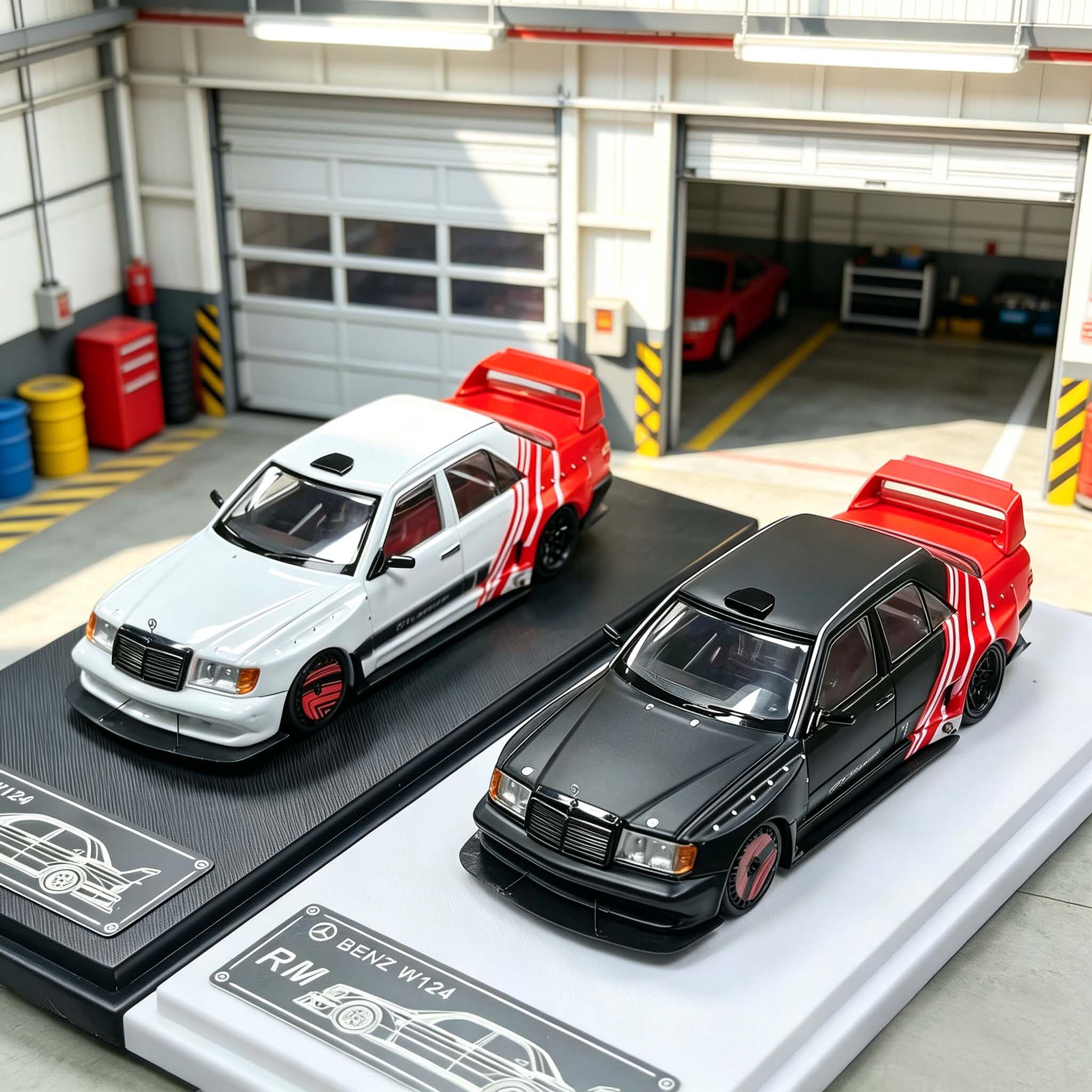 现货Rhino Model RM犀牛 1:64奔驰 W124 190E 改装 合金汽车模型