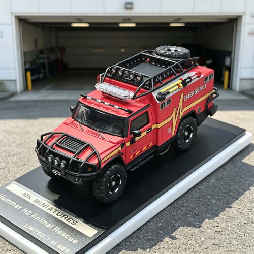 MK Miniatures 1:64 悍马H2救护车 深圳九州限定 合金 汽车模型