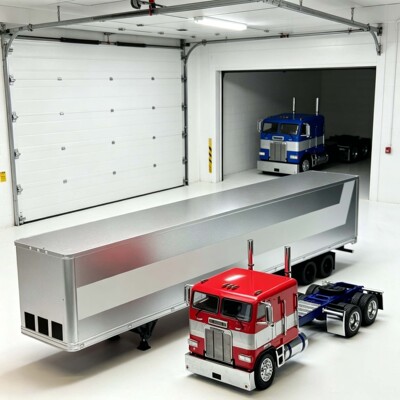 北展限定596 1/64 卡车拖头货柜 方头红白货车 电影周边汽车模型