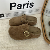 厚底增高超火一脚蹬勃肯鞋 凉拖 爆款 子包头半拖鞋 女秋外穿2025新款