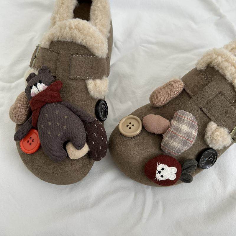 可爱小熊勃肯鞋女外穿2025秋冬新款一脚蹬加绒棉鞋厚底包头毛毛鞋,女鞋,包头拖,淘宝优惠券,粉丝福利购,淘宝优惠卷