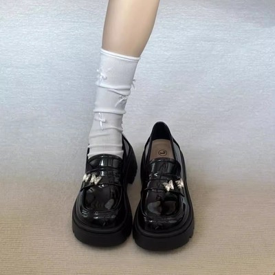 百搭日系厚底乐福鞋2025春季新款