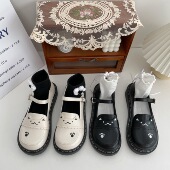 小窝 lolita招财猫可爱平底小皮鞋 学生制服鞋 妖怪 少女日系JK鞋