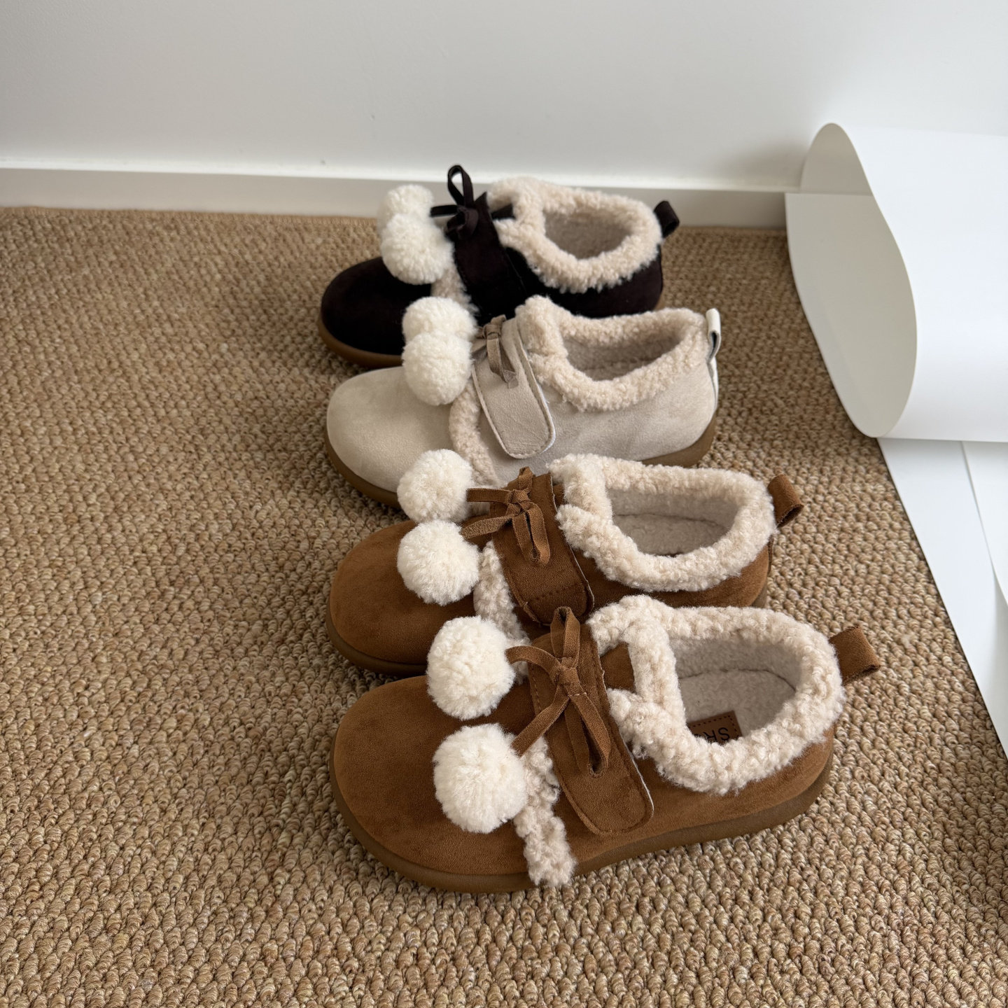 3cm~圆头可爱毛球平底保暖棉鞋女勃肯棉鞋甜美蝴蝶结设计感毛毛鞋,女鞋,勃肯鞋/软木鞋,淘宝优惠券,粉丝福利购,淘宝优惠卷